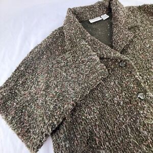 Vintage 90s Kim Rogers Sport Womens XL Knit Cardigan Sweater Boucle Popcorn Knit